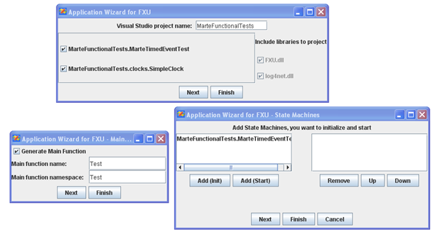 First three windows of Application Wizard