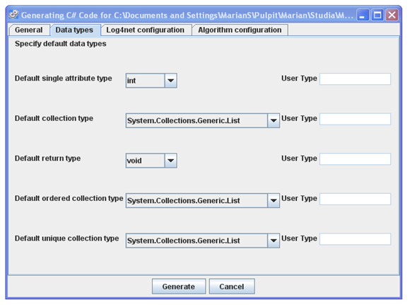 FXU Generator - default data types
